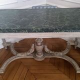 Table à gibier style louis xv - marbre vert
