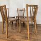 Series of 5 old baumann bistro chairs in curved wood