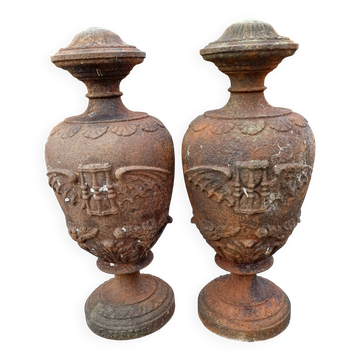 Pair of Cast Iron Fire Pots 1900: Charleville - Mézières