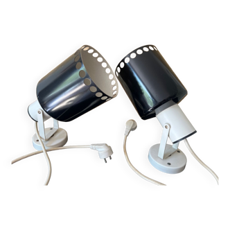 Pair of spotlight wall lamp metal vintage year 70/80