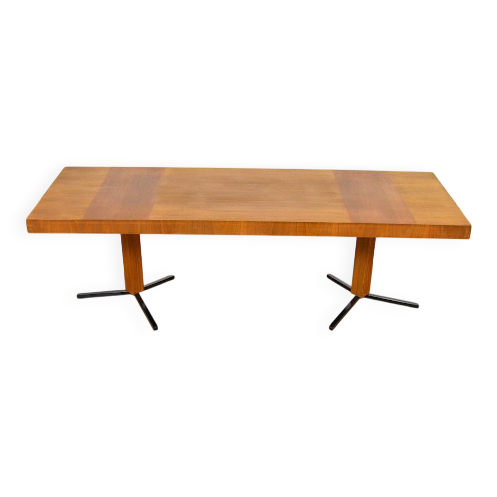 Large Vintage Coffee Table in Wood & Metal 1960