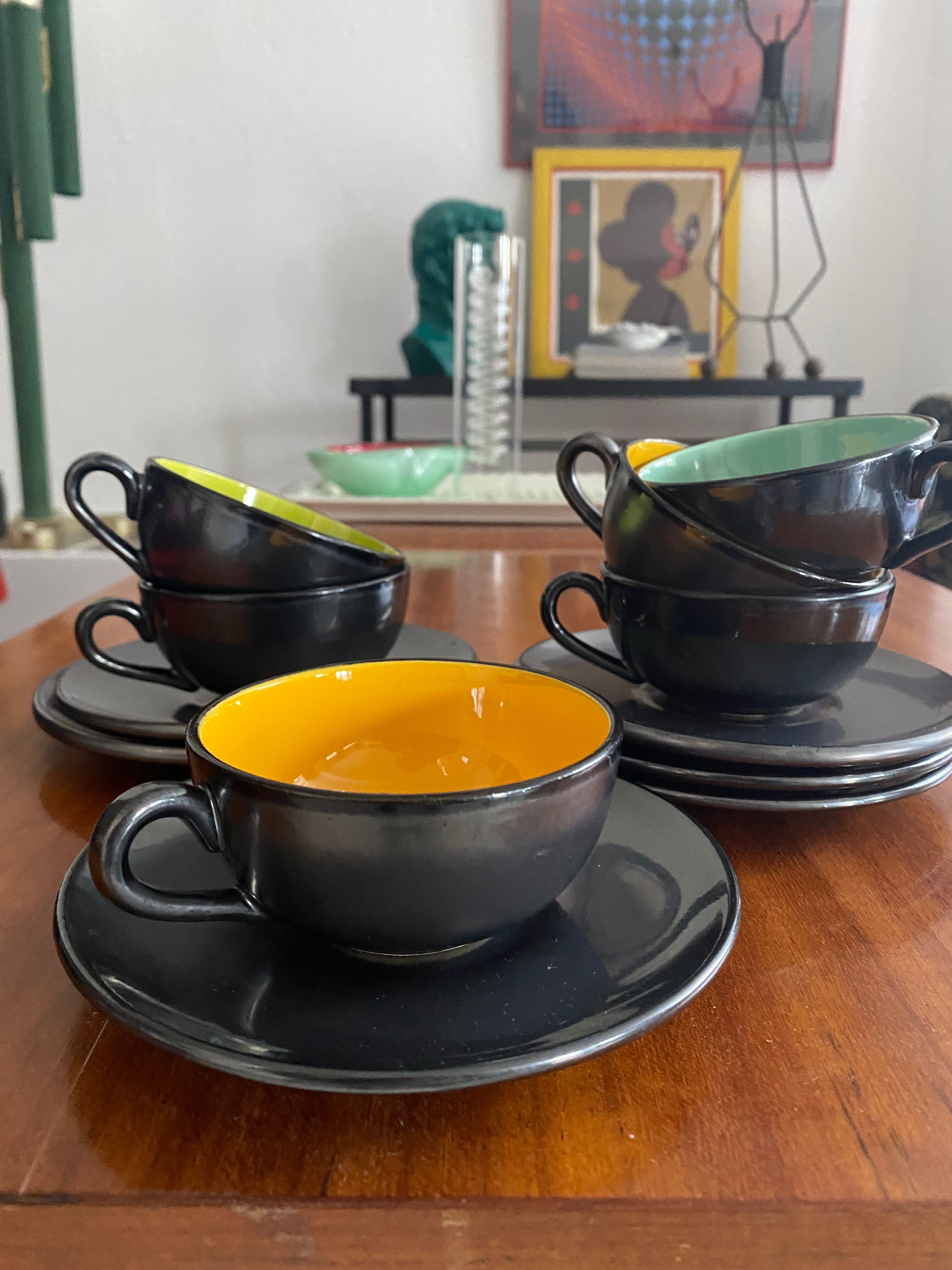 Service 6 tasses saint clément vintage années 50
