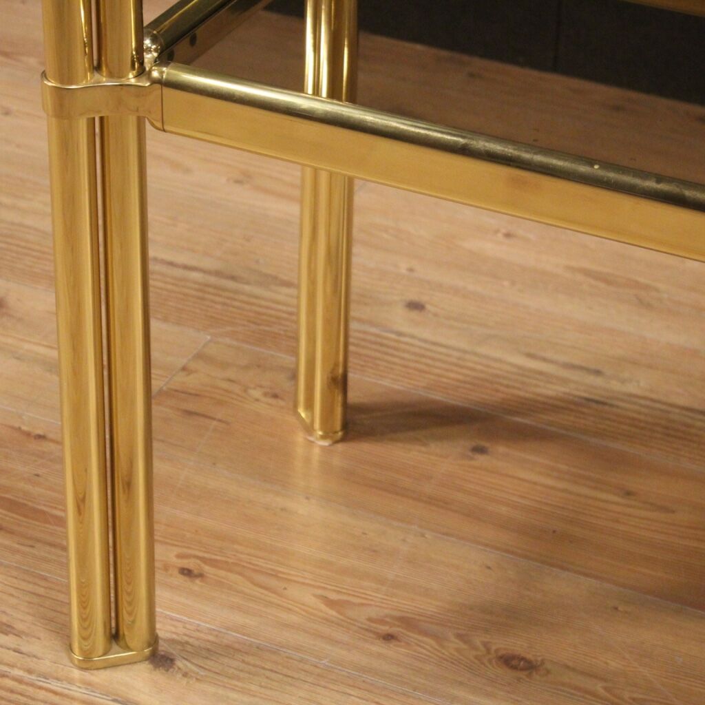 Italian console in gold metal