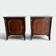 Pair of Occasional Tables with Mahogany Doors and Brass Inlays. Work F