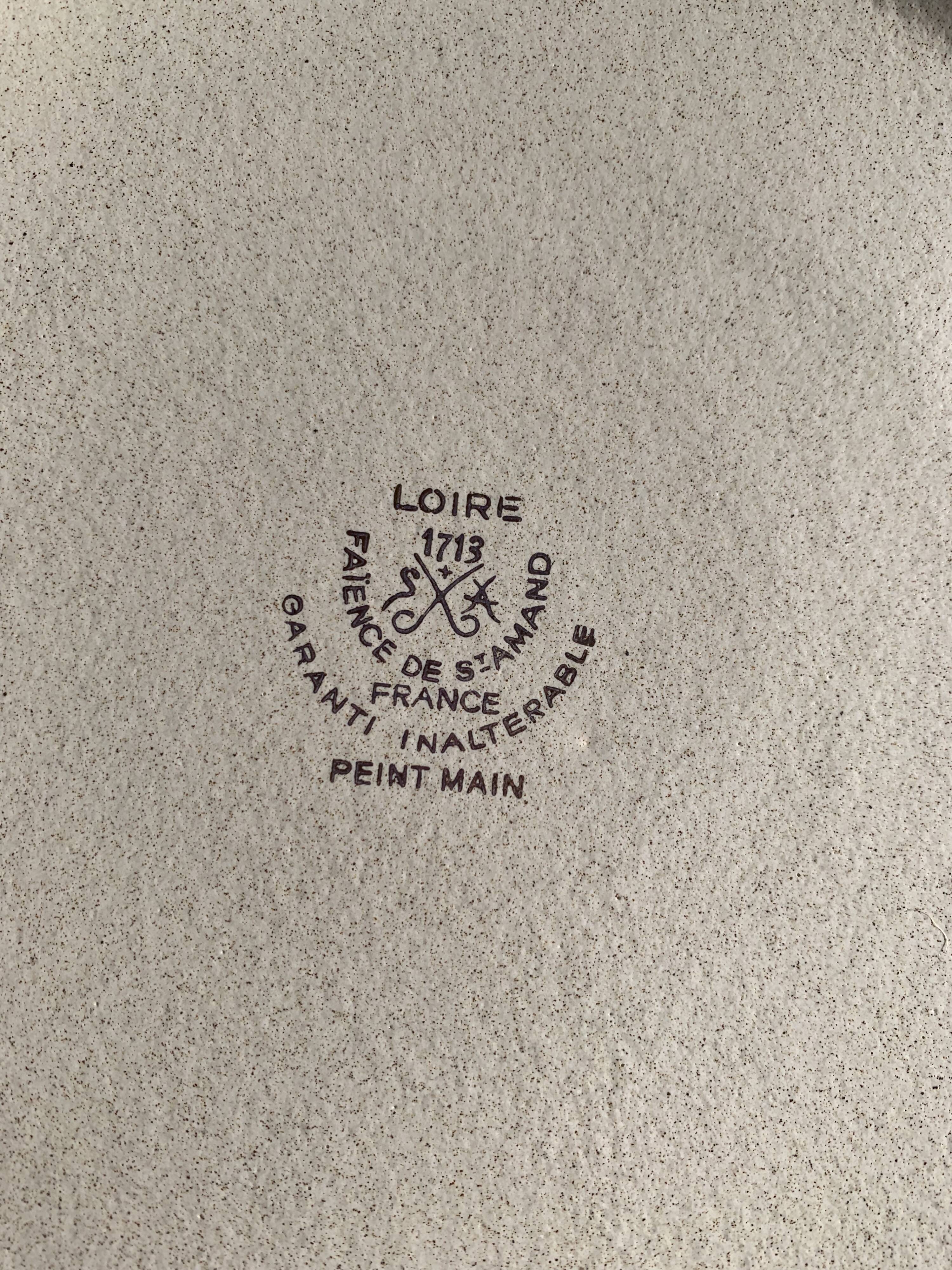 Loire ceramic cake dish 1713 Saint Amand earthenware France