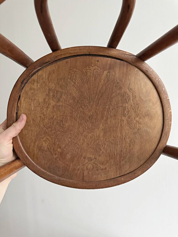 chaise enfant bois courbé vintage