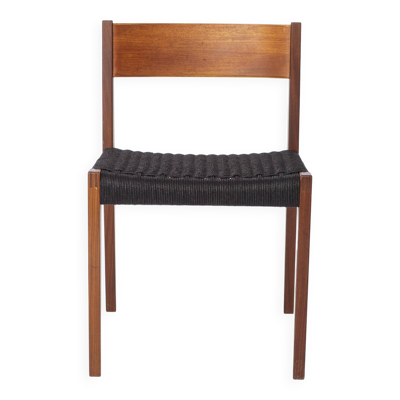 Chaise vintage Poul Cadovius ''Pia'' pour Cado, chaise en teck danois des années 1960, noire