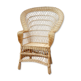Fauteuil Emmanuelle en rotin vintage 1970