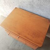 Vintage 70s light wood bedside table