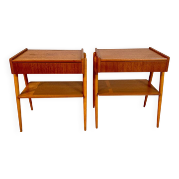 Pair of Danish oak bedside tables, 1960s