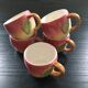 Service 5 tasses à thé barbotine rose