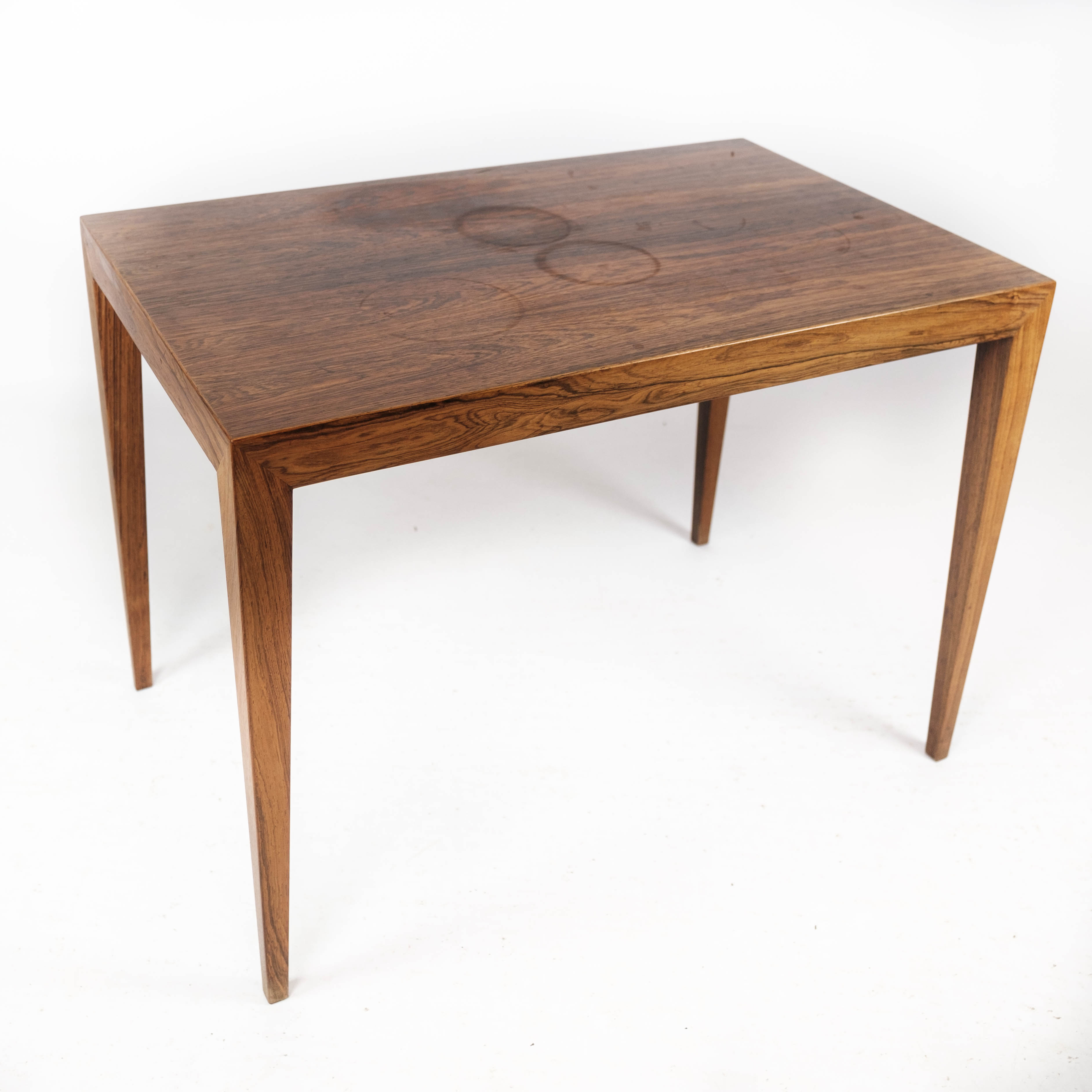 Side table in rosewood designed by Severin Hansen for Haslev Furniture, 1960s