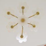 Mid-century Glass Chandelier,1970's.