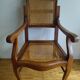 Fauteuil barbier noyer et canage Paris