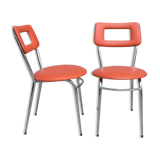 Lot of 2 vintage Orange chairs