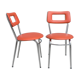Lot de 2 chaises oranges vintage