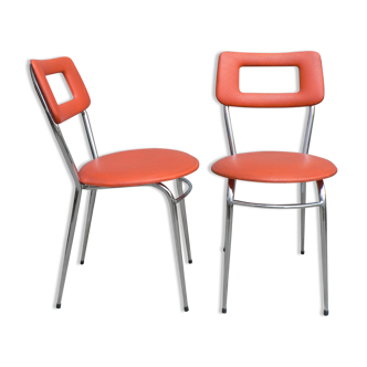 Lot of 2 vintage Orange chairs