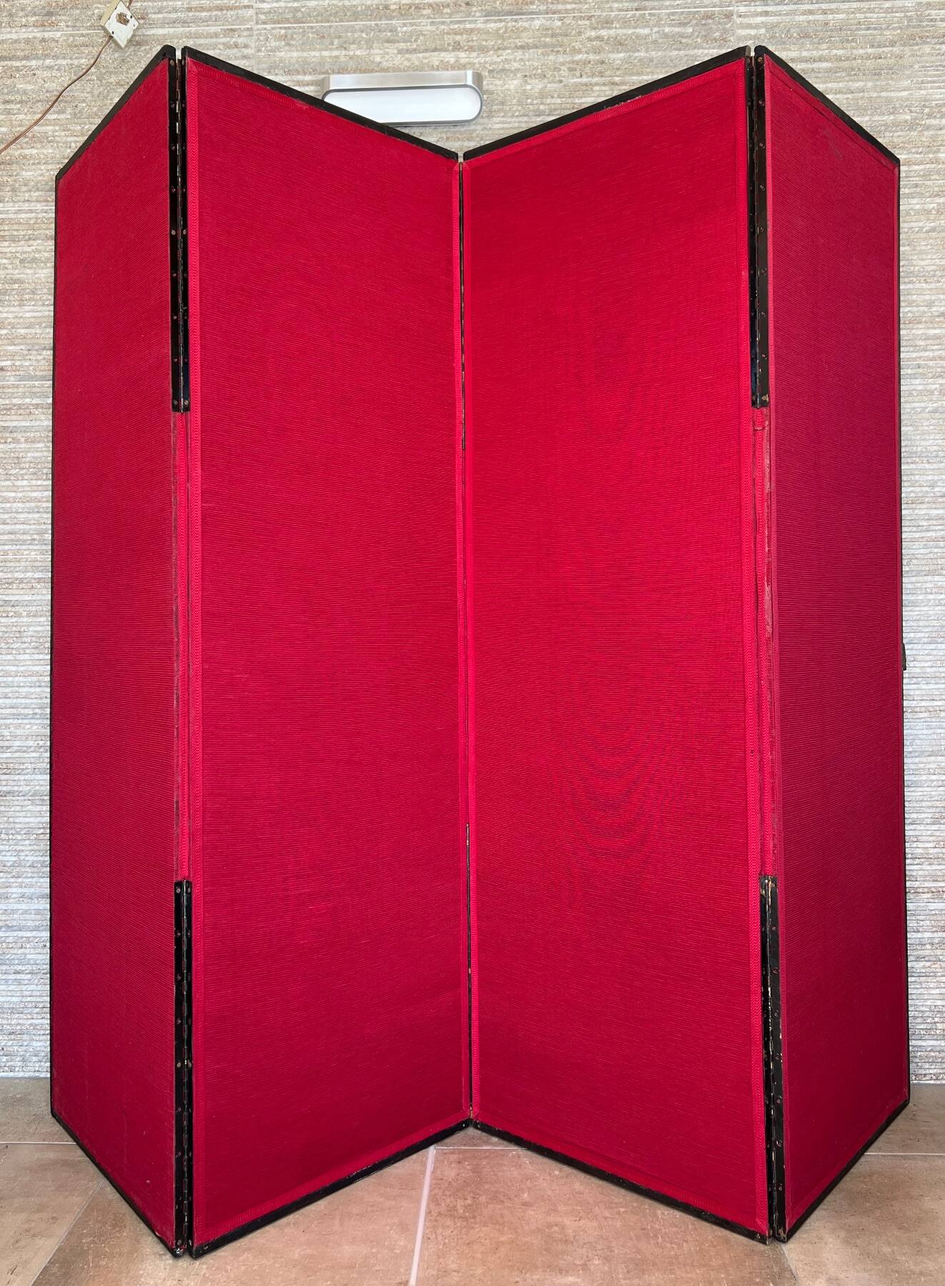 4-panel Japanese screen, 19th century, bird silk embroidery
