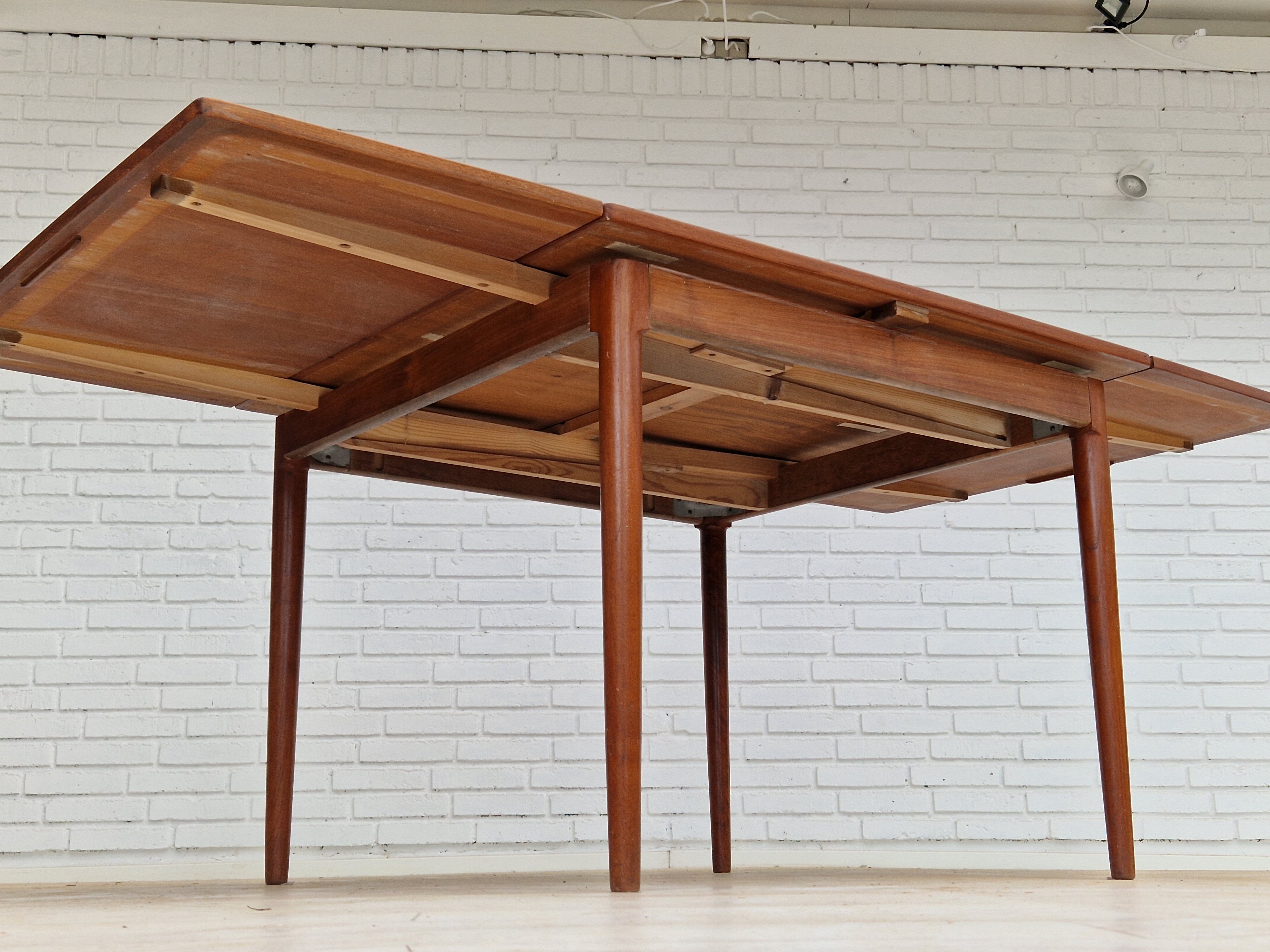 1960, Danish design, unfolded dining table, teak wood.