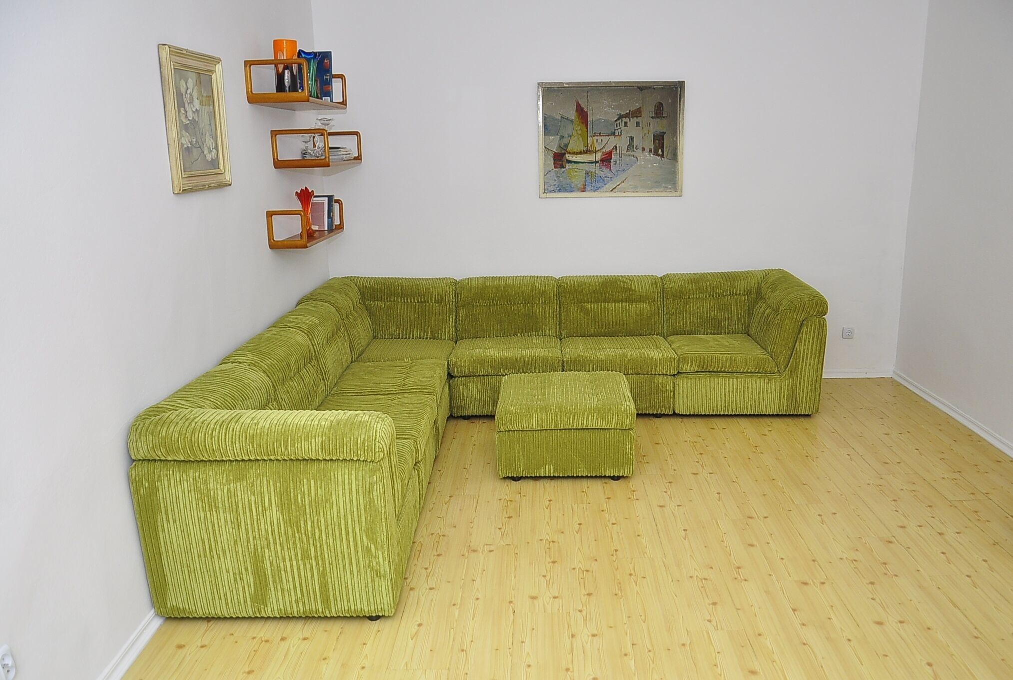 Mid-century corduroy modular sofa, 1970s