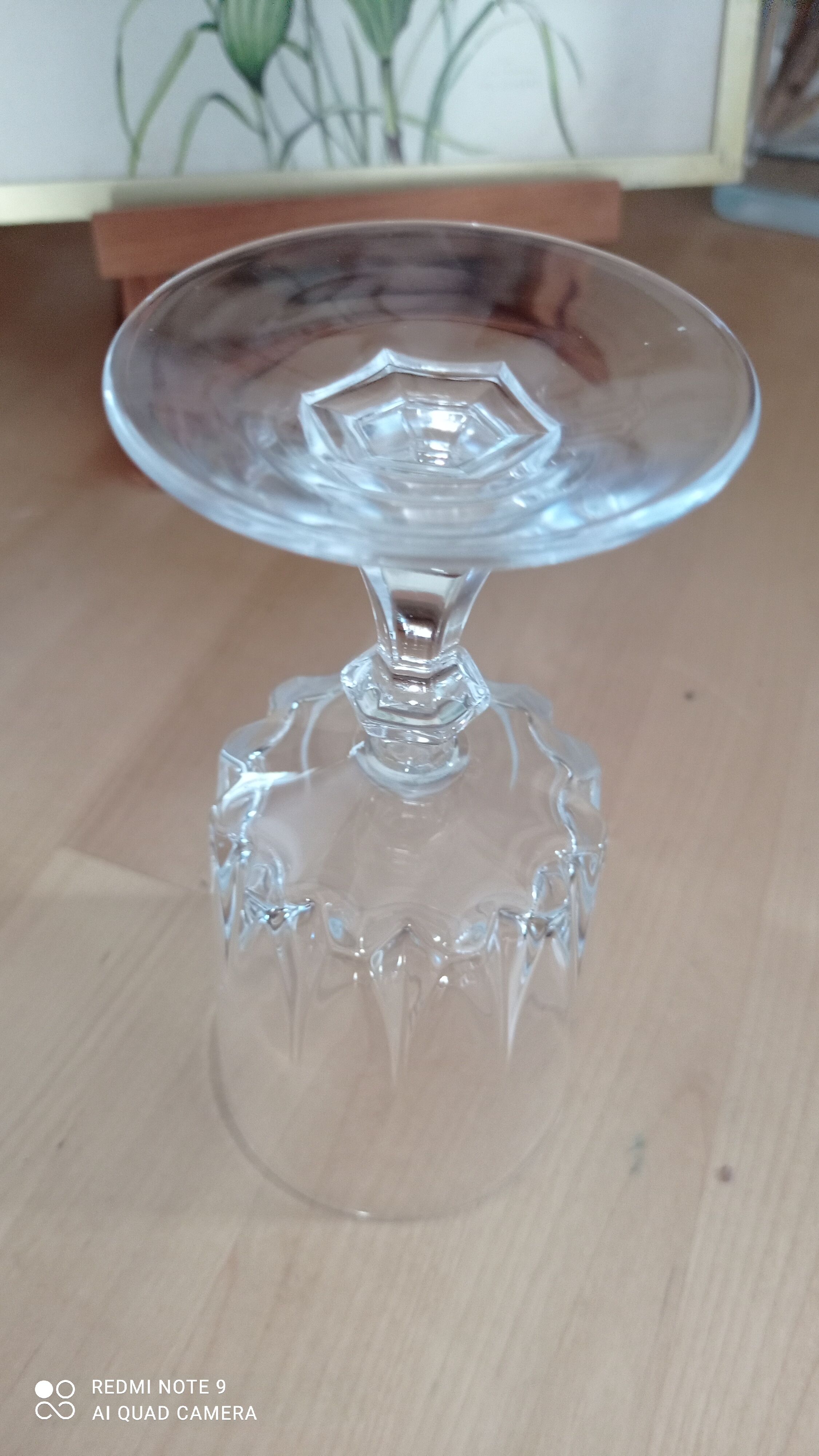 Set of four old foot glasses