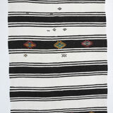 Tapis de chanvre blanc et noir 6x13, 202x404cm