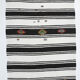 6x13 White & Black Hemp Carpet, 202x404Cm
