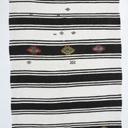 Tapis de chanvre blanc et noir 6x13, 202x404cm