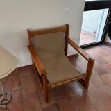 Fauteuil en Pin dans le goût d'Afra et Tobia Scarpa, 1970s