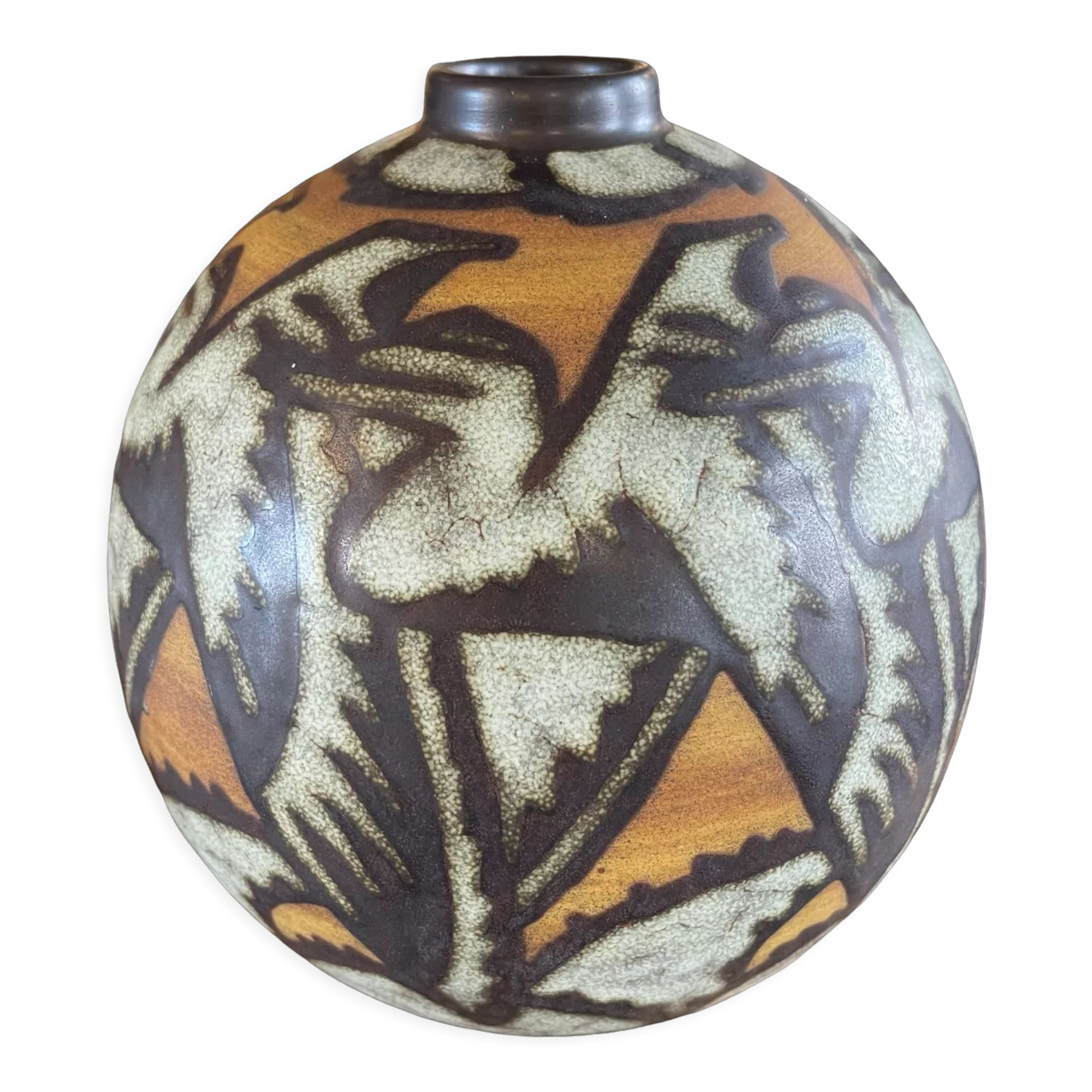 Stoneware ball vase by Charles Catteau for Keramis