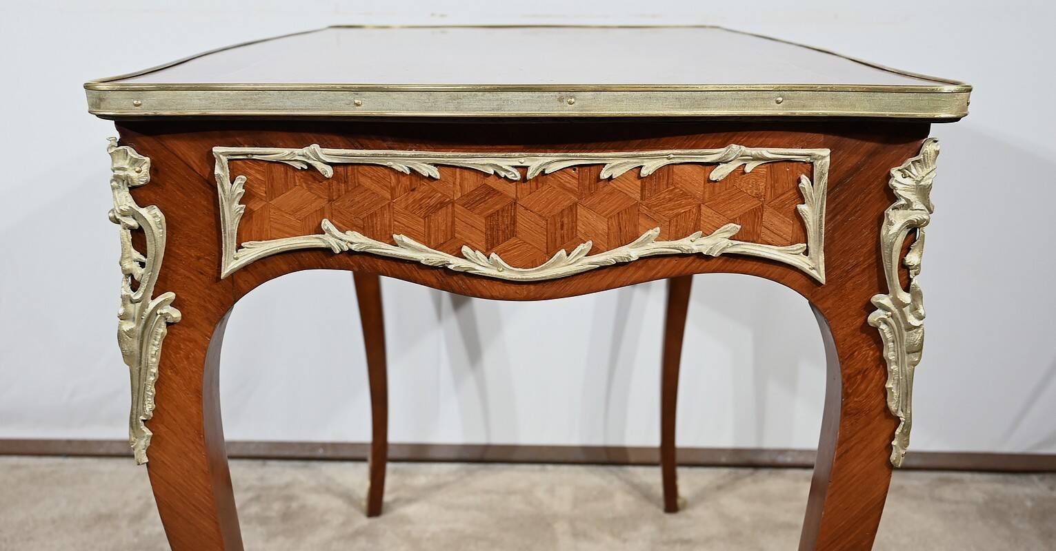 Rosewood and Marquetry Desk Table, Louis XV style – Early 20th century