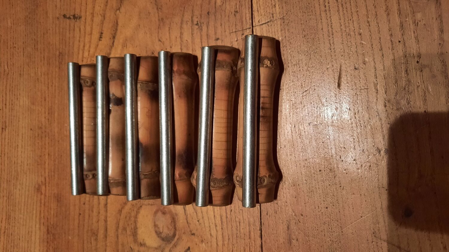 6 knife doors in bamboo and metal