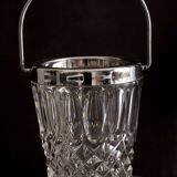 Rimmed glass ice bucket