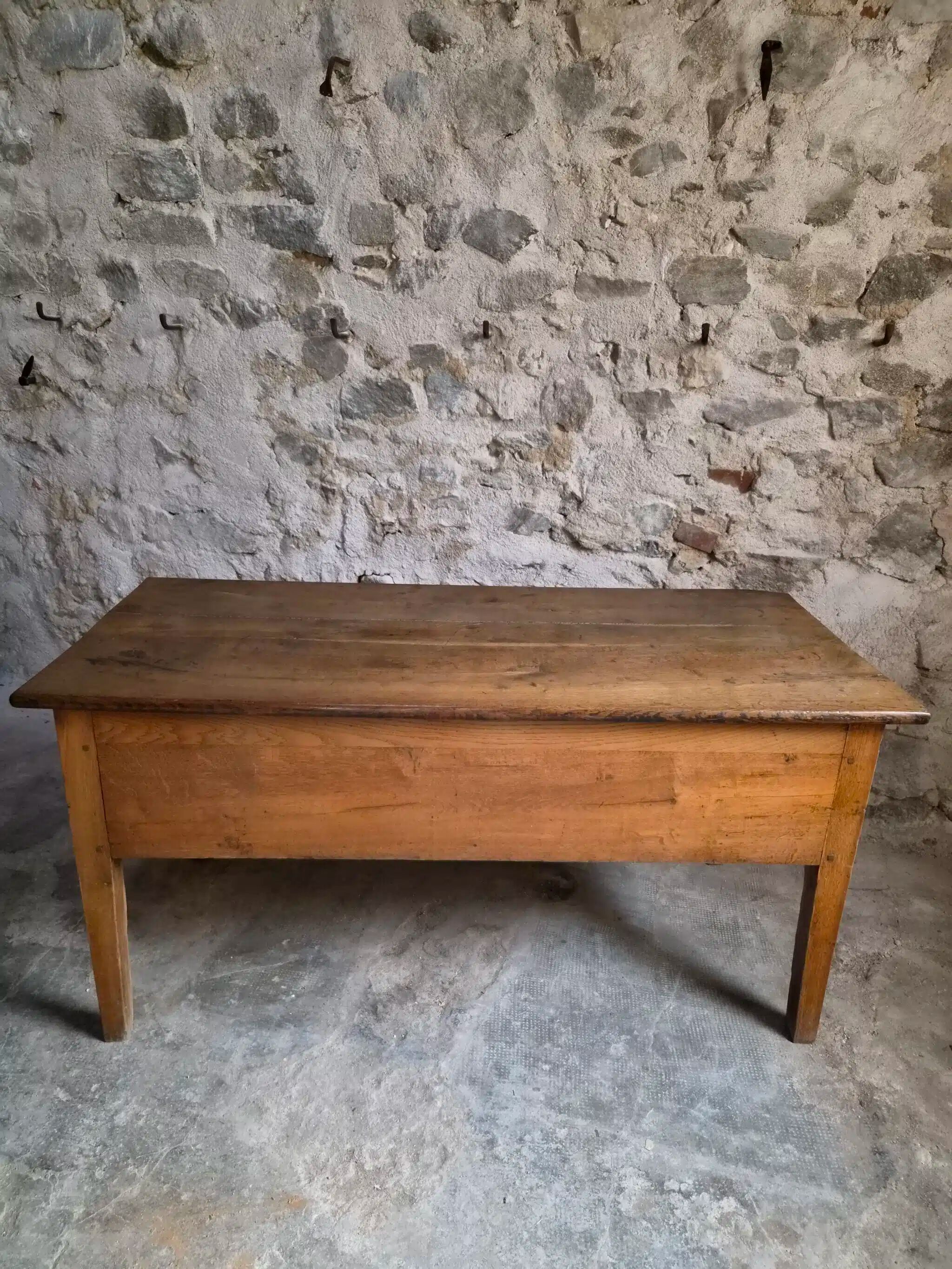 Antique oak flour chest from France, 19th century.