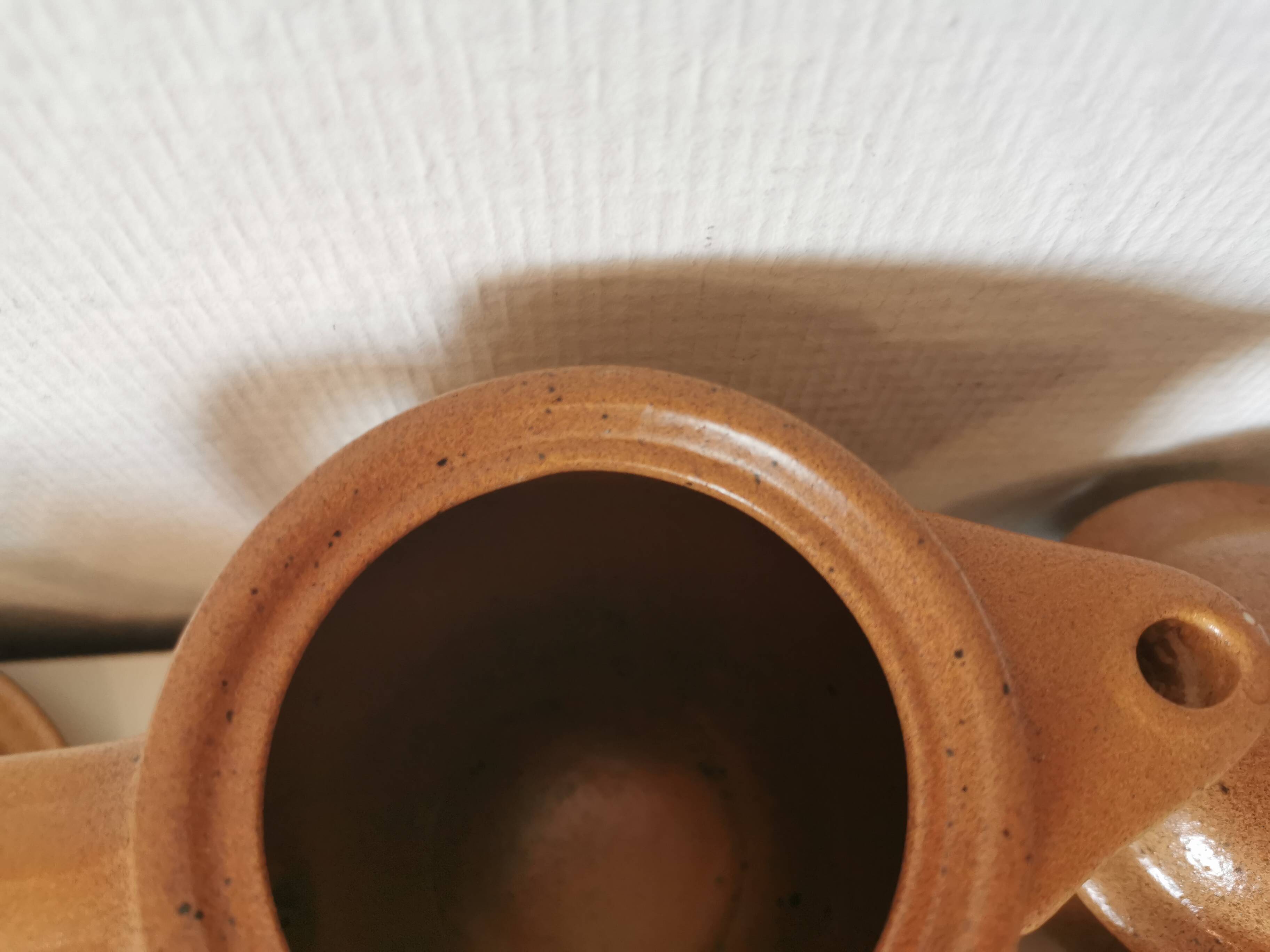brown stoneware coffee set from the 70s