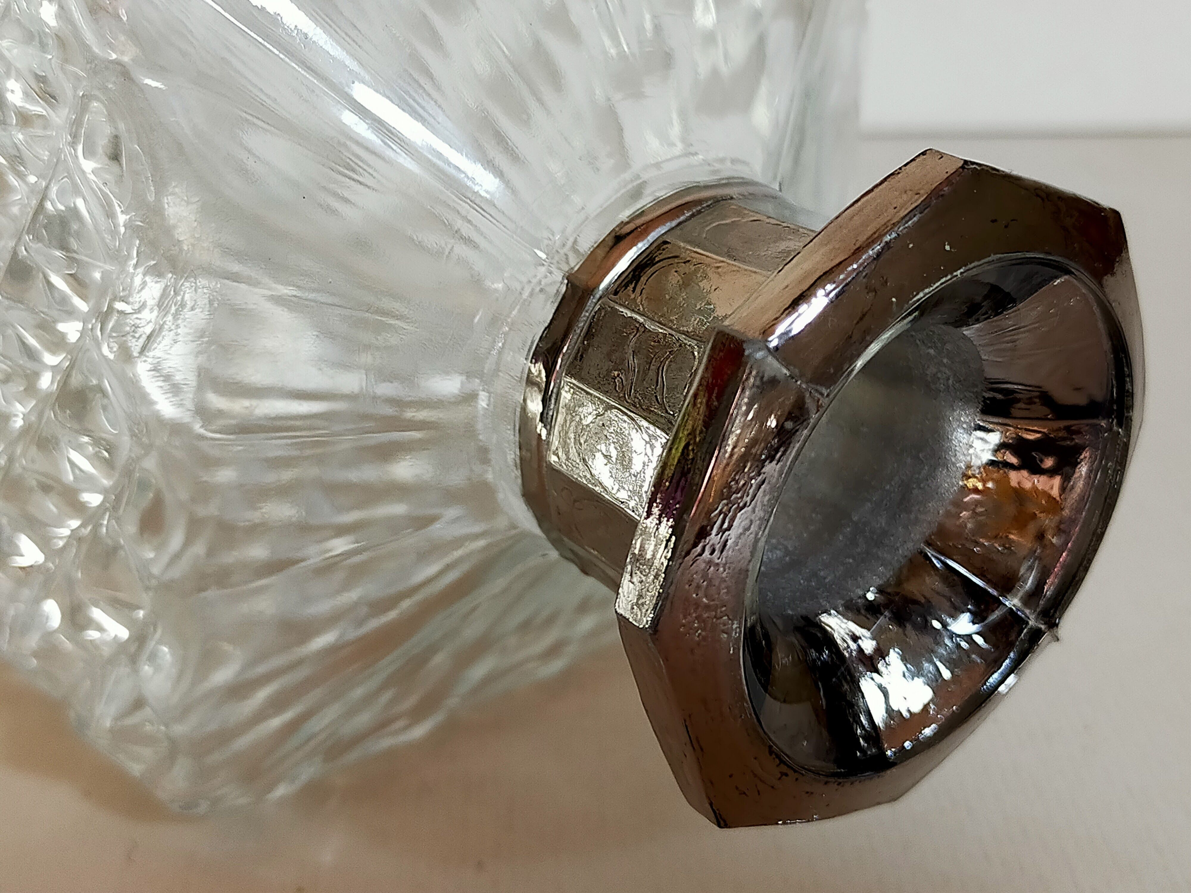 Vintage whisky carafe with golden neck