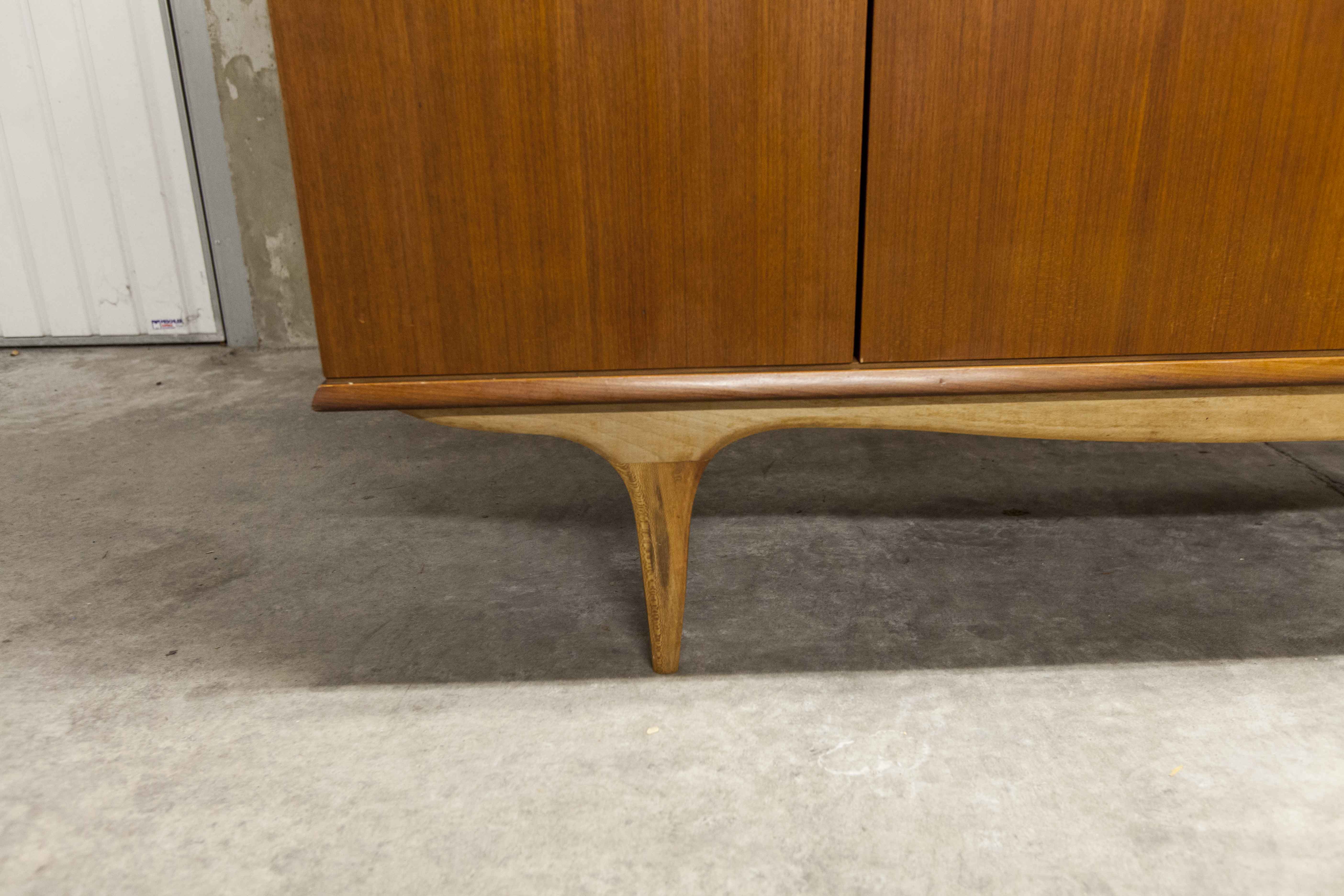 Scandinavian teak cabinet 1960 with mounting plan