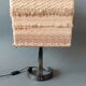 Lampe brutaliste 1950 en fer forgé abat-jour en laine fait main.