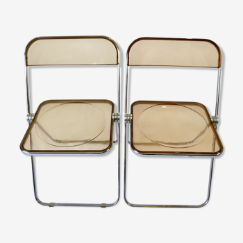 Pair of folding chairs Plia Anonima Castelli, 70s