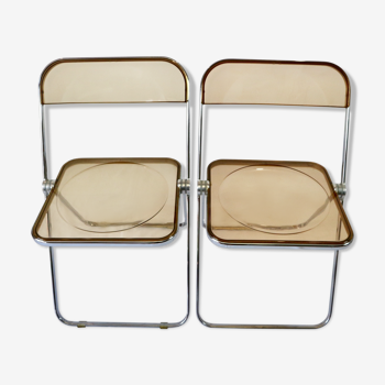 Paire de chaises pliantes Plia Anonima Castelli, 70s