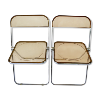 Paire de chaises pliantes Plia Anonima Castelli, 70s