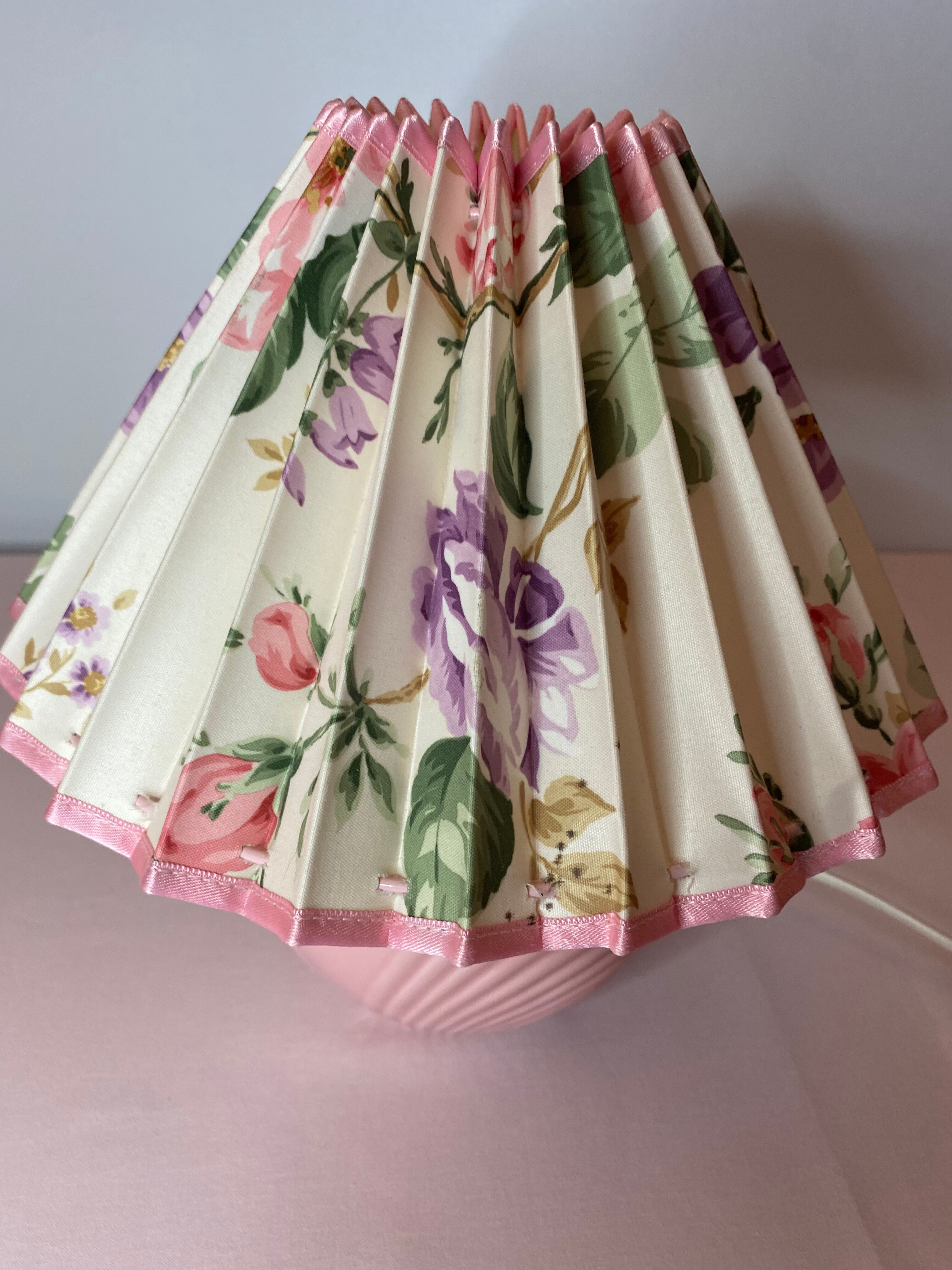 Flowery lampshade pleated