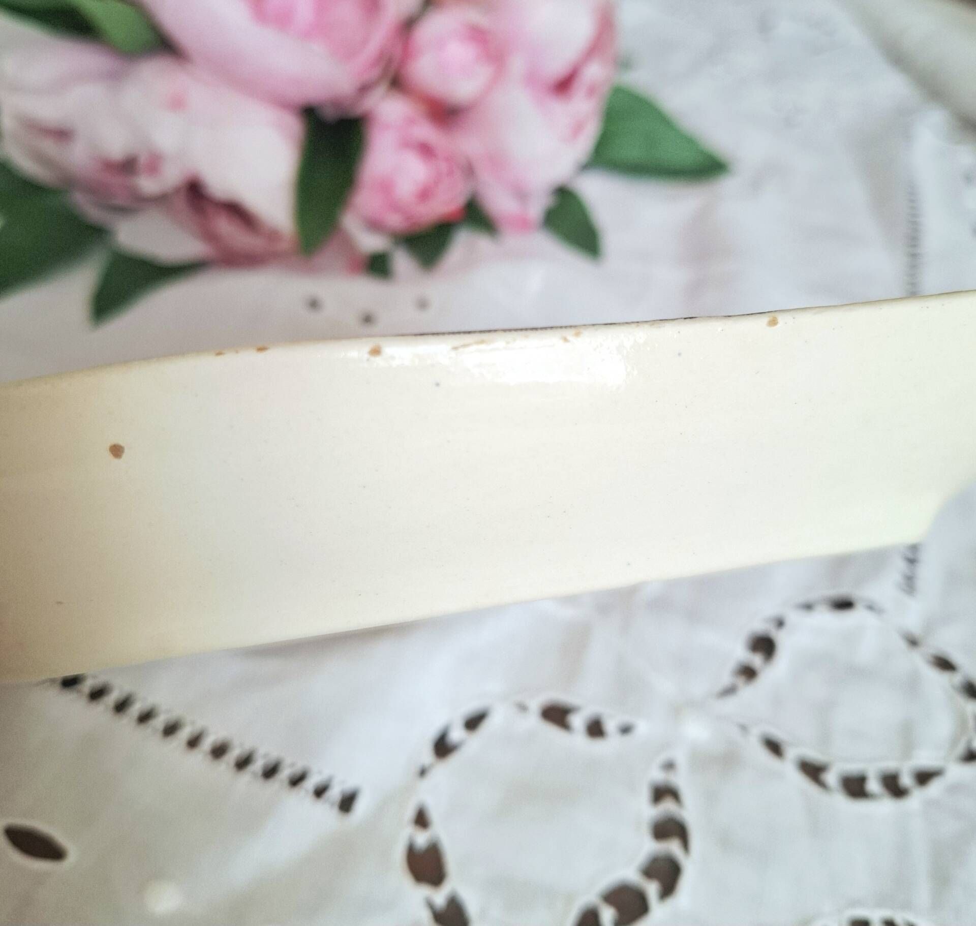 Old butter dish or butter tray in ironstone pottery.