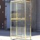 Vitrine vintage en laiton doré et verre, 1970s
