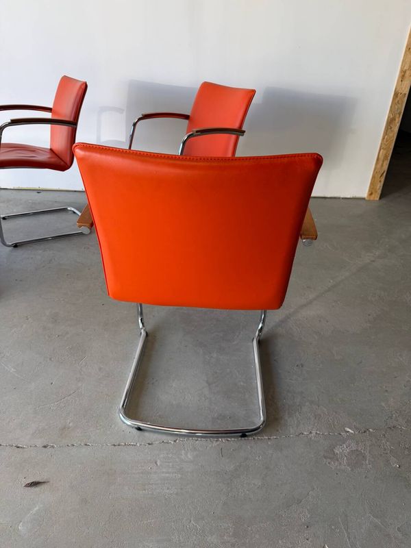 Série de 4 chaises design de Erik Munnikhof pour Leolux en chrome