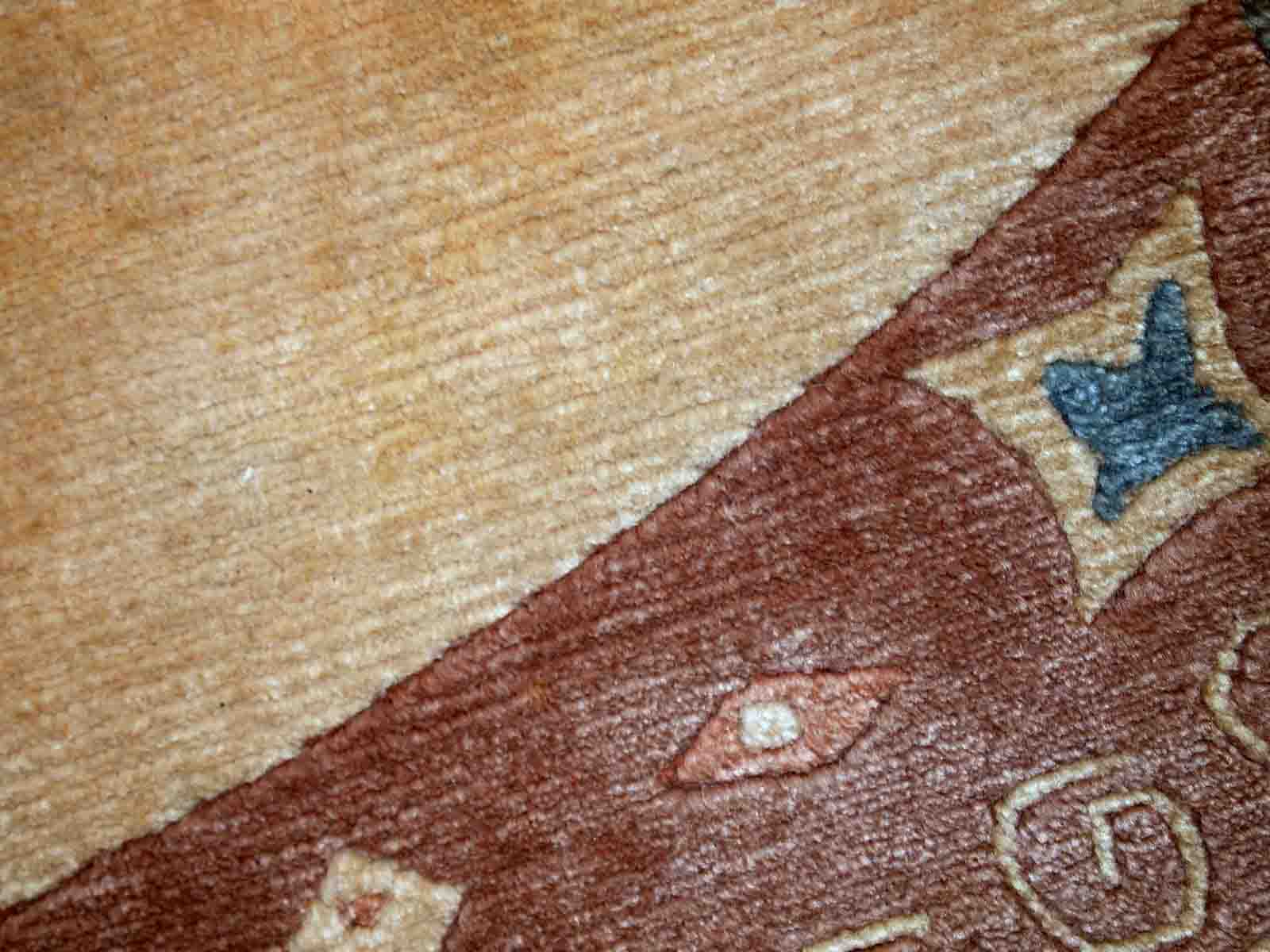 Vintage Tibetan Khaden handmade carpet 245cm 1970s, 1C746