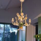 Wrought iron flower chandelier