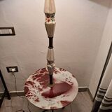 Italian brass and ceramic tripod floor lamp/table 1950s