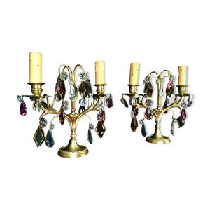 Paire de girandoles en - cristal