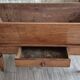 Old dough mixer/Massive wooden board with lid and drawer